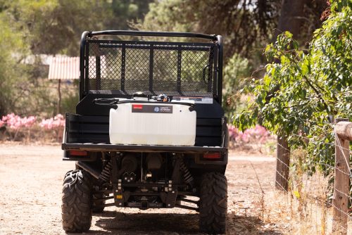 100L AR Croppak sprayer mounted on ATV tray.